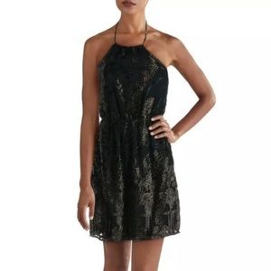 Sadie & Sage Bohemian Gold Floral Velour Dress